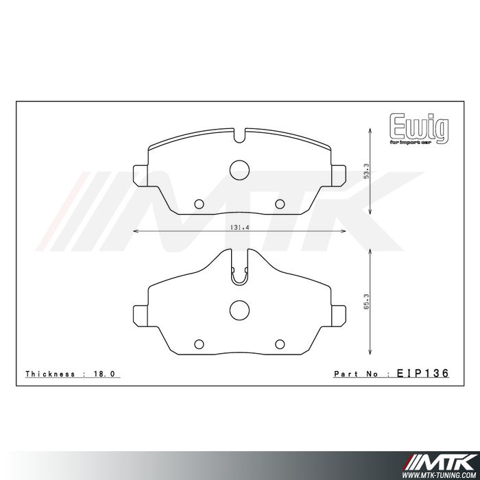 Plaquettes Endless ME20 EIP136 pour MINI